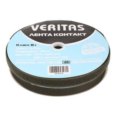 Лента контакт цв хаки темный 25мм (боб 25м) S-080 B ПЛЮС Veritas3